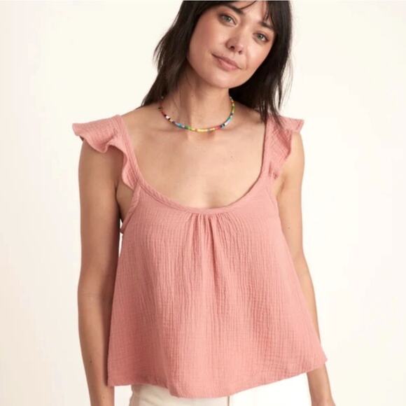 NWT Marine Layer Jude Flutter Sleeve Tank Rosette Size XL Retail $78 - Picture 2 of 6